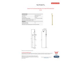 Specification Sheet - Sussex Pure Floor Mounted Bath Mixer Tap Trimset PVD Brushed Gold