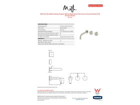 Specification Sheet - Milli Pure Wall Bath Hostess System 200mm Right Hand with Cirque Textured Handles PVD Brushed Nickel