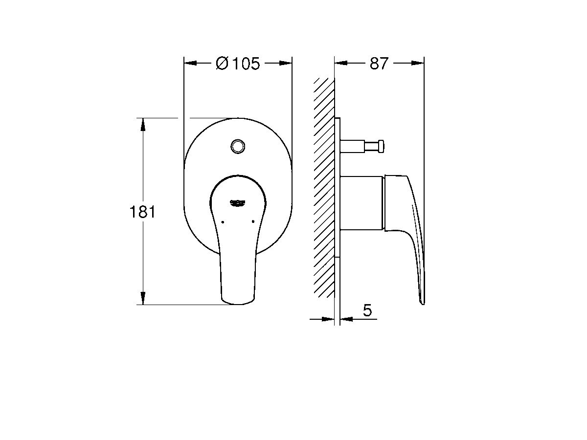 GROHE Eurosmart New Shower / Bath Mixer with Diverter Chrome Plated