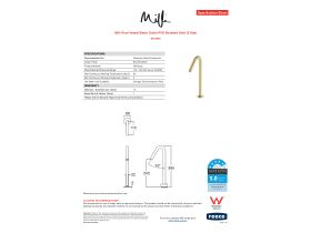 Specification Sheet - Milli Pure Vessel Basin Outlet PVD Brushed Gold (5 Star)