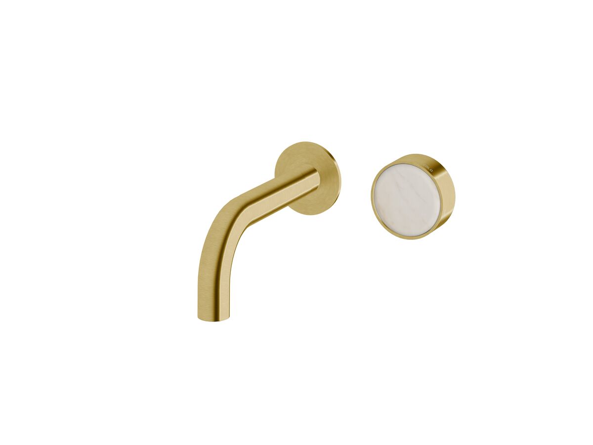 Supporting Image - Sussex Pure Elemental Progressive Wall Basin Mixer System 160mm PVD Brushed Gold (3 Star) Lead Free with Aurora Insert
