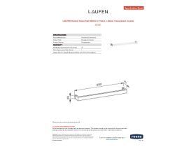 Specification Sheet - LAUFEN Kartell Towel Rail 600mm x 75mm x 40mm Transparent Crystal