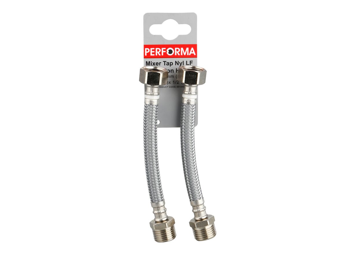 Performa Mixer Tap Extension Hose Connector 150mm Nylon Low-Temp Lead Free