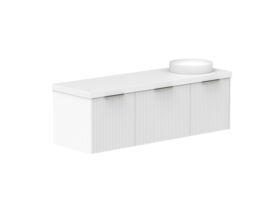 Supporting Image 2- Kado Neue Fluted Square All Drawer 1500mm Wall Hung Vanity with Right Hand Basin 50mm Top Ultra White