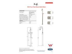 Specification Sheet - Milli Pure Floor Mounted Bath Mixer Tap Trimset