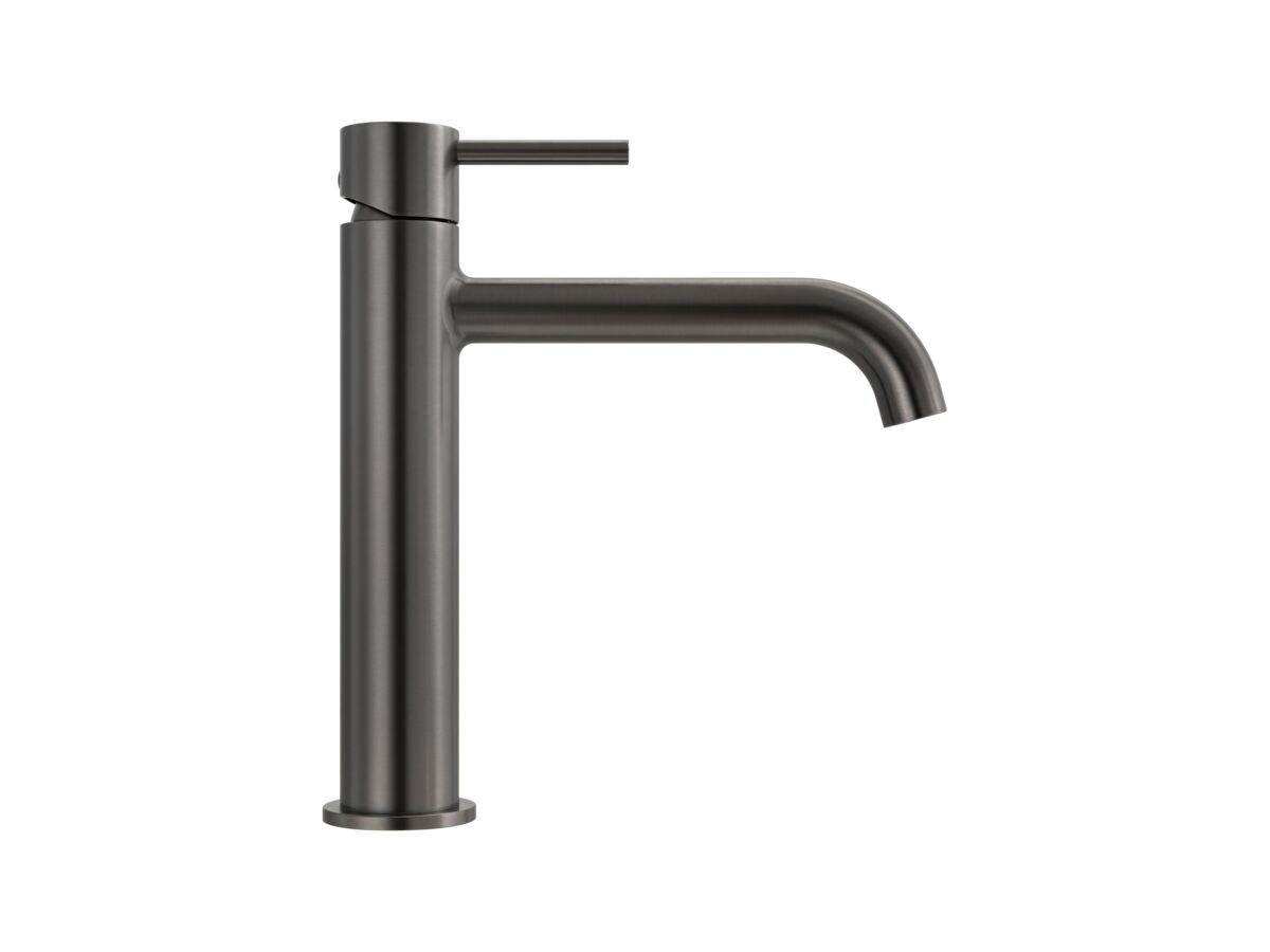 Supporting Image 1 - Mizu Drift Medium Height Basin Mixer Curved Spout Brushed Gunmetal (6 Star) Lead Free