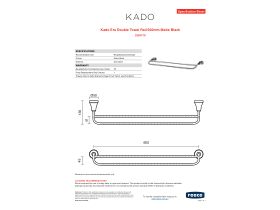 Specification Sheet - Kado Era Double Towel Rail 600mm Matte Black