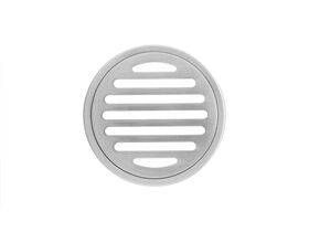 Mizu Drift Brass Trapscrew Grate Round 100mm Brushed Nickel