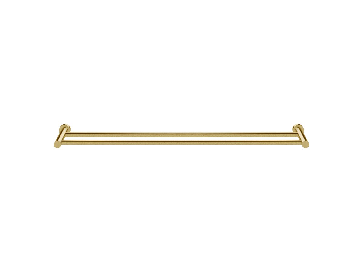Scala Double Towel Rail 900mm LUX PVD Brushed Pure Gold
