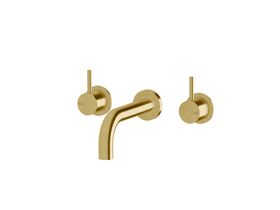 Sussex Scala 25 Wall Basin Set Curved 160mm LUX PVD Brushed Pure Gold (3 Star)