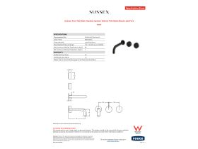 Specification Sheet - Sussex Pure Wall Bath Hostess System 200mm PVD Matte Black Lead Free
