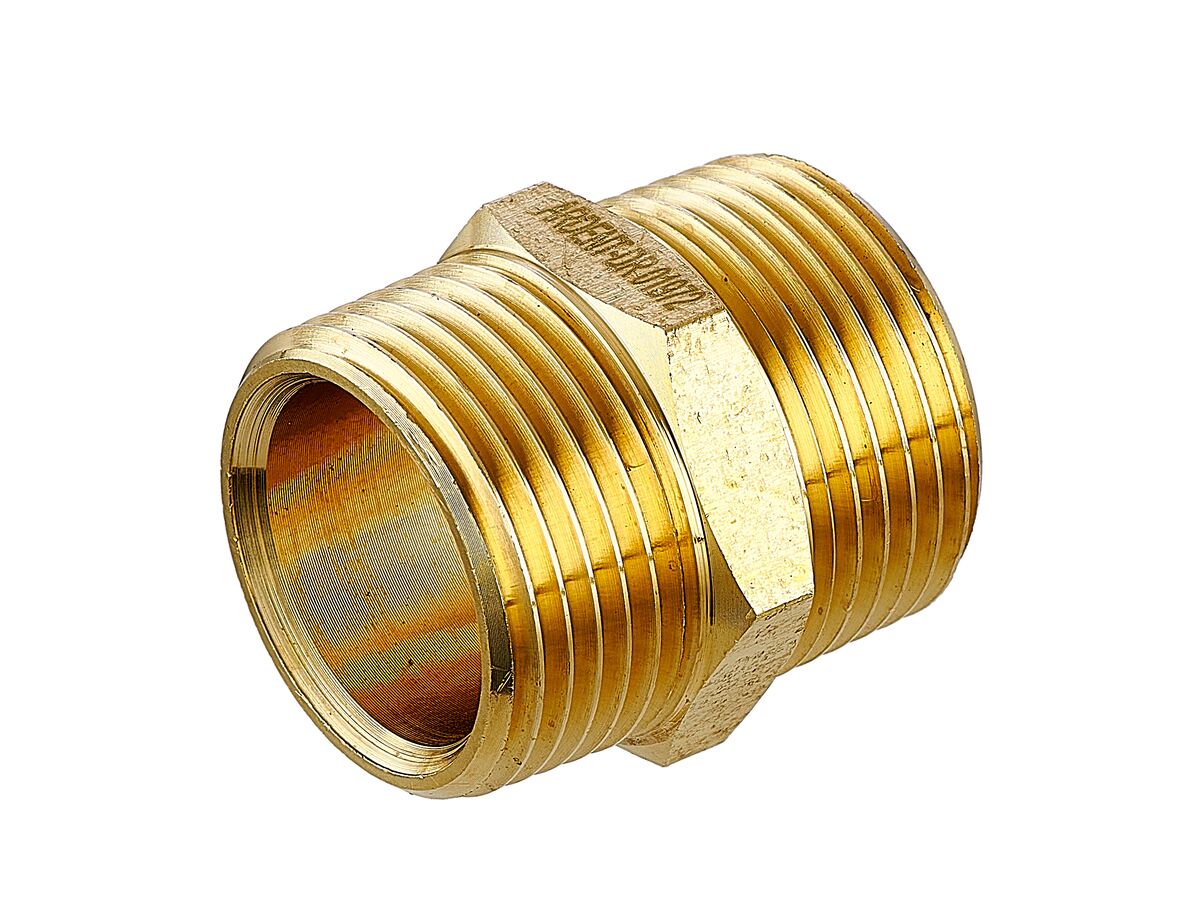 Nipple Hex Brass 20mm