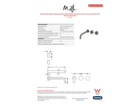 Specification Sheet - Milli Pure Wall Bath Hostess System 250mm Right Hand with Cirque Textured Handles PVD Brushed Gunmetal