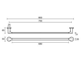 Mizu Silk Single Towel Rail 750mm