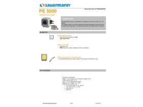 Specification Sheet - Sauermann PE5200 Condensate Pump 6l/hr