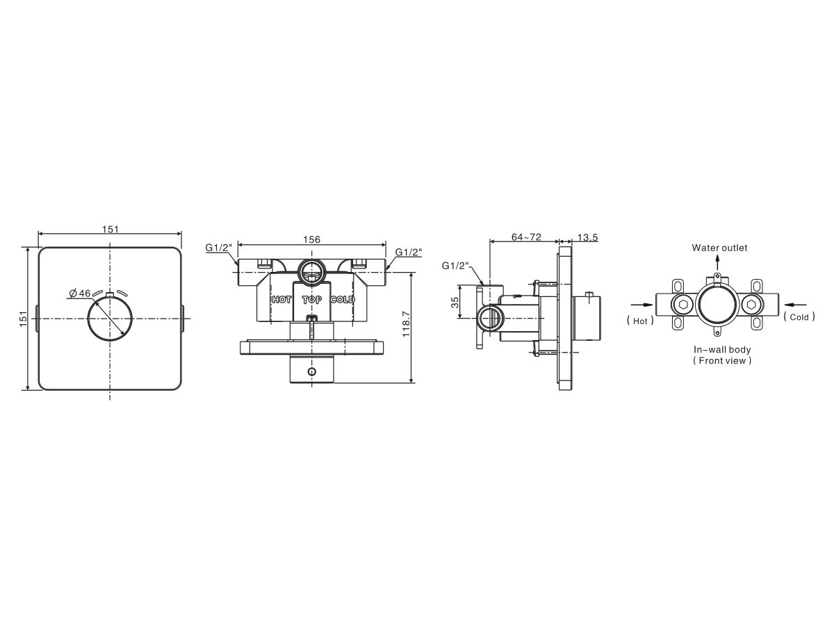 American Standard Thermostatic Mixer Chrome