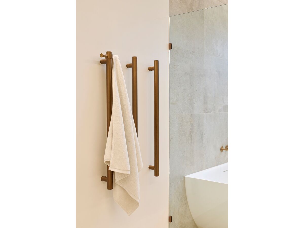 Hydrotherm Pure Vertical Triple Heated Towel Rail 900 x 38mm PVD Brushed Bronze