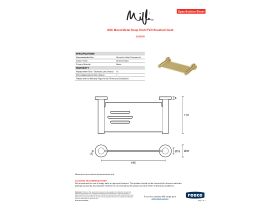 Specification Sheet - Milli Mood Metal Soap Dish PVD Brushed Gold