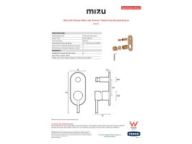 Specification Sheet - Mizu Drift Shower Mixer with Diverter Trimset Only Brushed Bronze