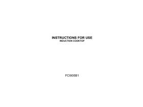User Manual - Franke Designer Induction Cooktop 5 Zone 88cm Black