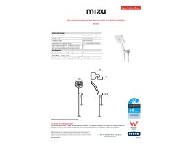 Specification Sheet - Mizu Soothe Handshower with Water Inlet Wall Bracket Chrome (5 Star)