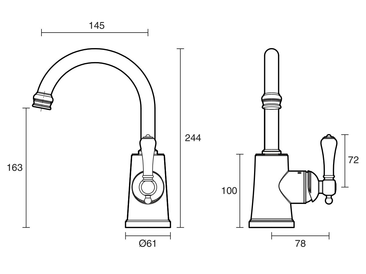 Kado Era Basin Mixer Porcelain Handle (5 Star)