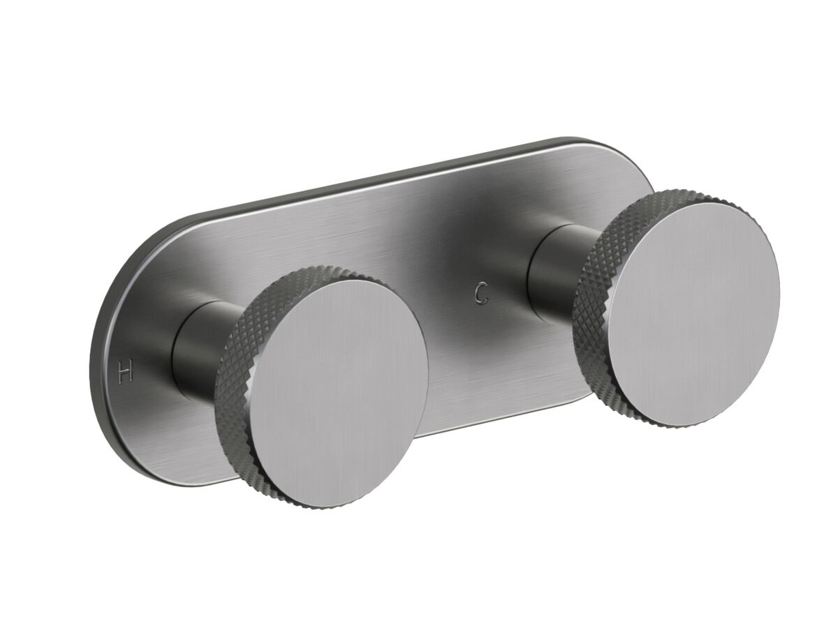 Hero - Faucet Strommen Vara Disc Wall Top Assembly Kit Brushed Graphite Lead Free