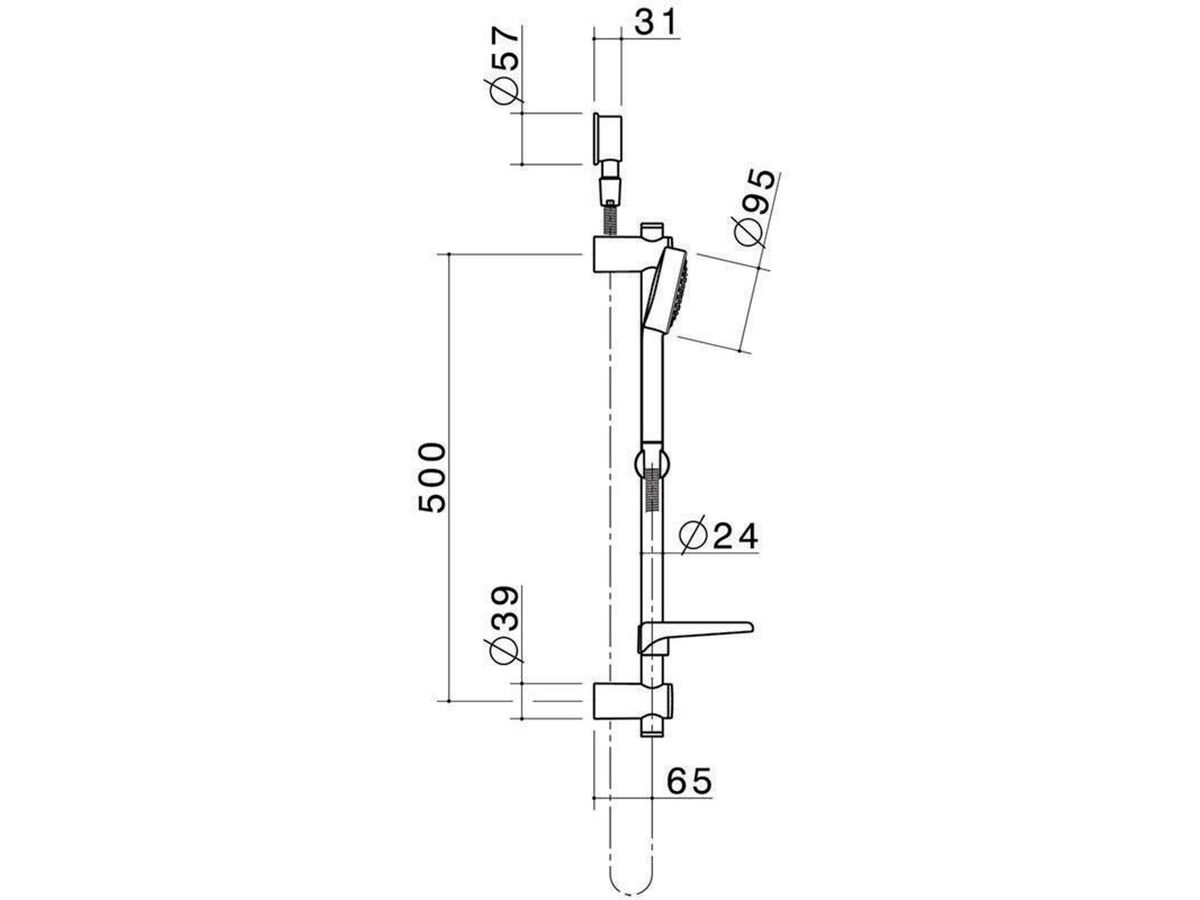 Essence Rail Shower 1 Function Chrome (3 Star)