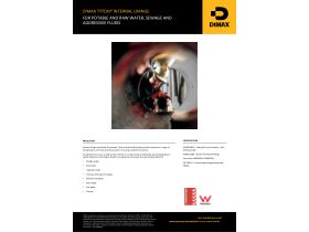 Specification Sheet - DIMAX Ductile Iron Pipe Internal Lining