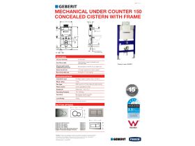 Technical Guide - Geberit 150 Under Counter Cistern (Wall Hung Frame) Mechanical (4 Star)
