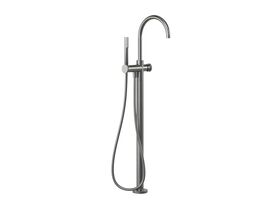 Supporting Image - Faucet Strommen Vara Disc Floor Mounted Bath Mixer with Handshower Trimset Brushed Graphite (3 Star)