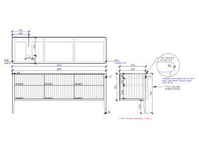 ISSY Cloud II 1800mm x 500mm x 760mm Vanity Unit with Legs 6 Touch Latch Drawers (No Basin)