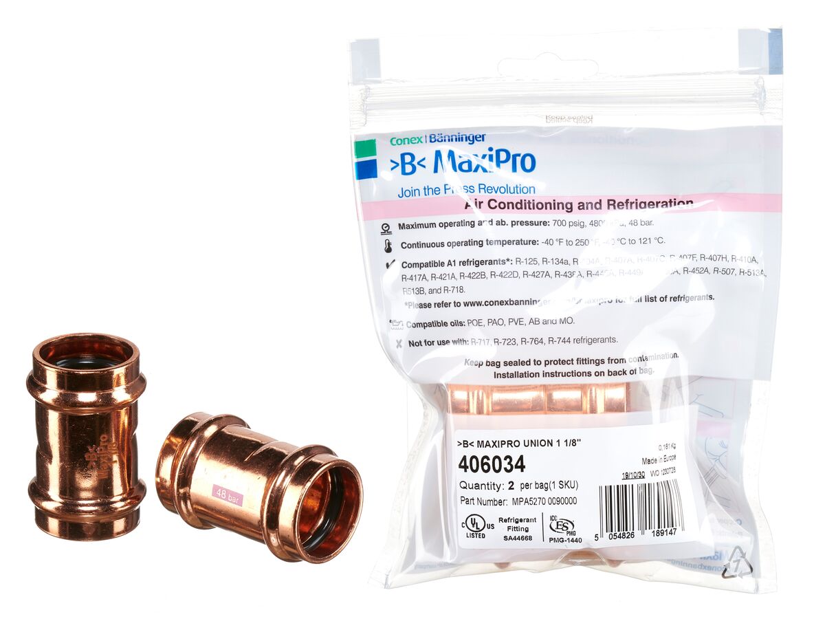 >B< Maxipro Union 1 1/8" Bag of 2
