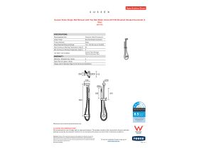 Specification Sheet - Sussex Scala Single Rail Shower with Top Rail Water Inlet LUX PVD Brushed Smoked Gunmetal (3 Star)