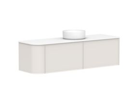 Supporting Image - Kado Era Single Curve All Drawer 1650mm Wall Hung Vanity with Centre Basin 20mm Top Feather Grey