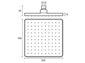 Posh Bristol MK2 Square Overhead Shower 200mm (3 Star)