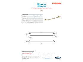 Specification Sheet - Roca Ona Single Towel Rail 800mm Brushed Brass