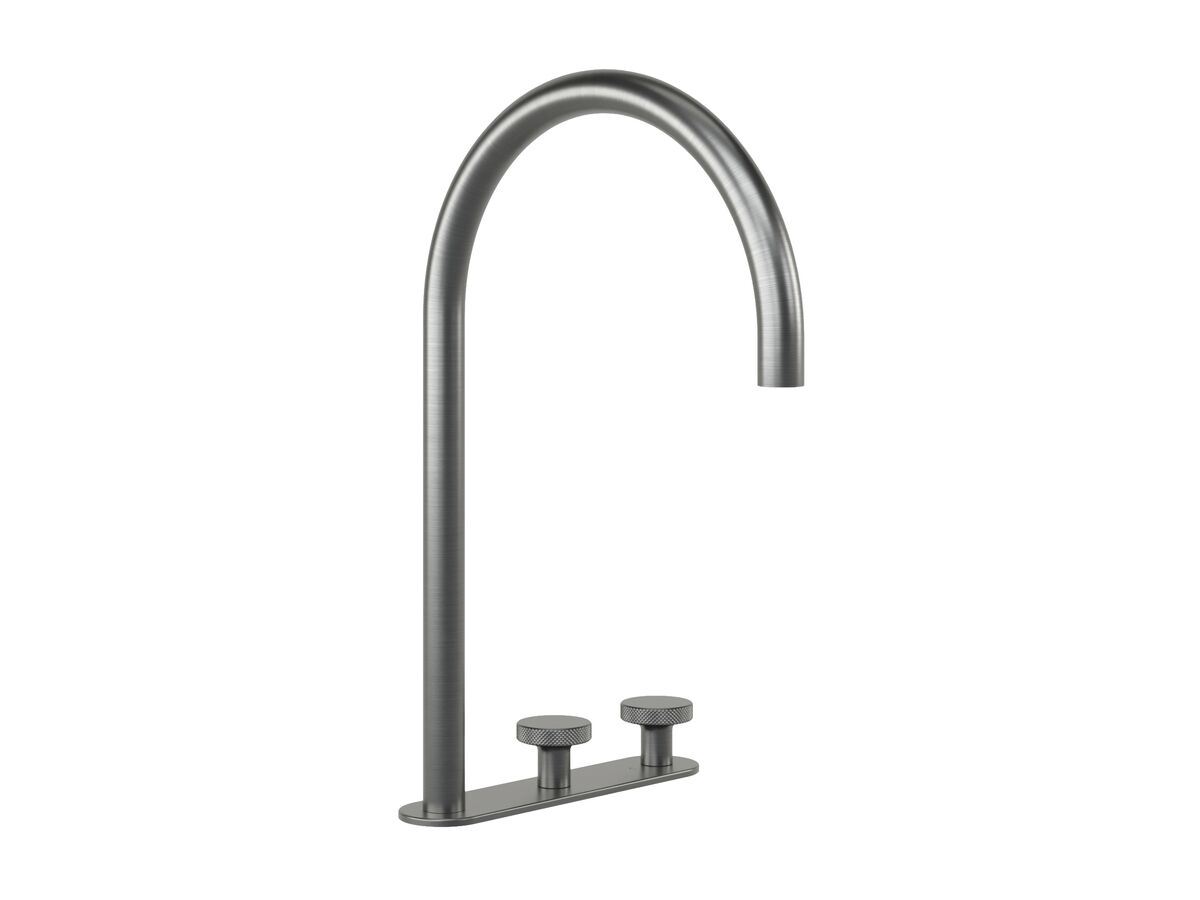 Hero - Faucet Strommen Vara Disc Hob Extended Basin Hostess Tap System Right Hand Brushed Graphite (6 Star) Lead Free