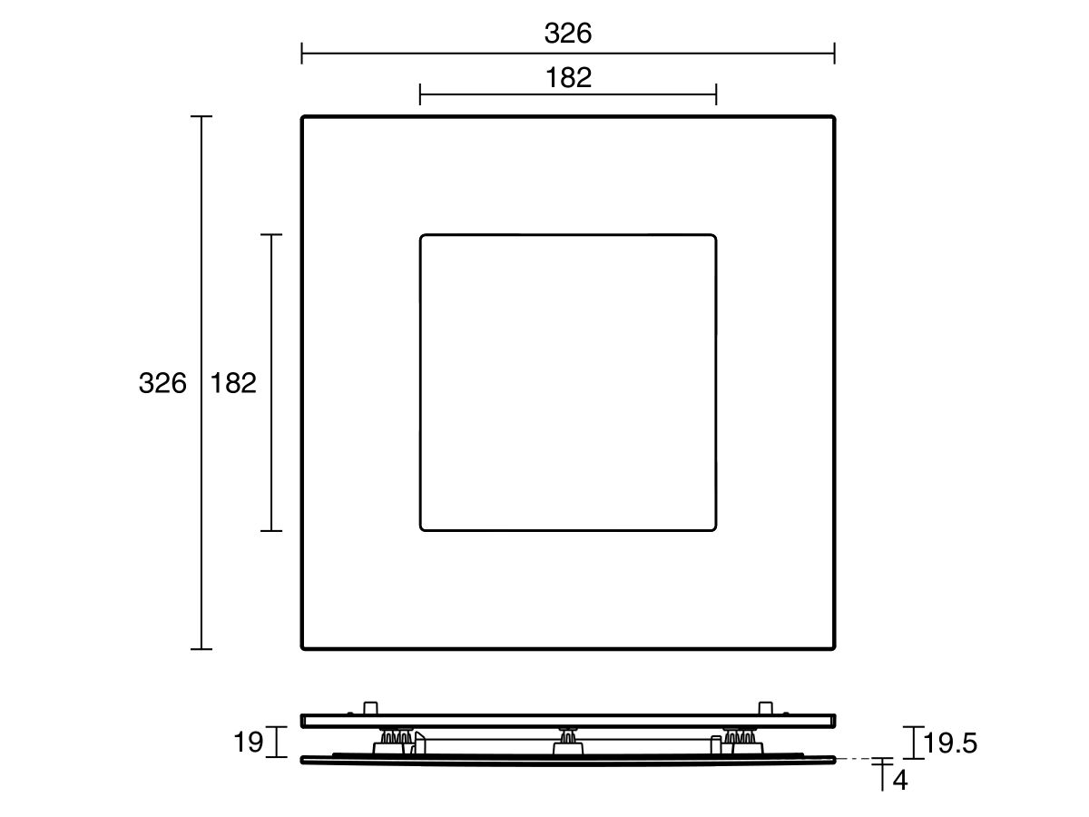 Kado Lux HiFlow 250 LED Fascia Only Square