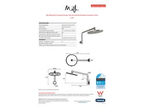 Specification Sheet - Milli Marq Edit Overhead Shower with Arm 250mm Brushed Gunmetal (3 Star)