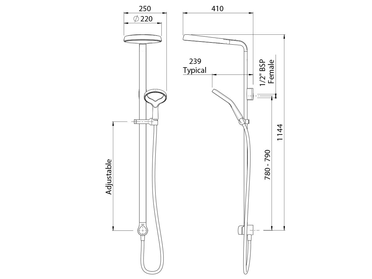 Methven Aio Aurajet Twin Shower Chrome (3 Star)