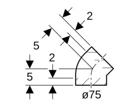 Geberit Bend 75mm x 45 Degree