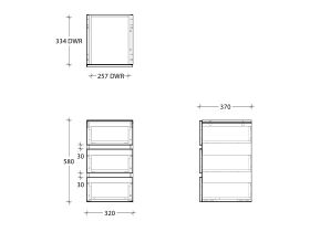 Kado Lux Trio Drawer Box 3 Drawers