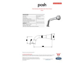 Specification Sheet - Posh Canterbury Wall Bath Outlet 150mm Chrome