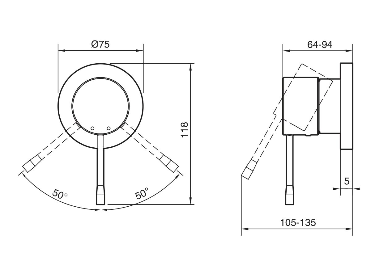 Technical Drawing - GROHE Essence New Shower / Bath Mixer Slim Tap (V2)