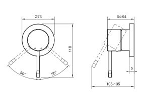 Technical Drawing - GROHE Essence New Shower / Bath Mixer Slim Tap (V2)