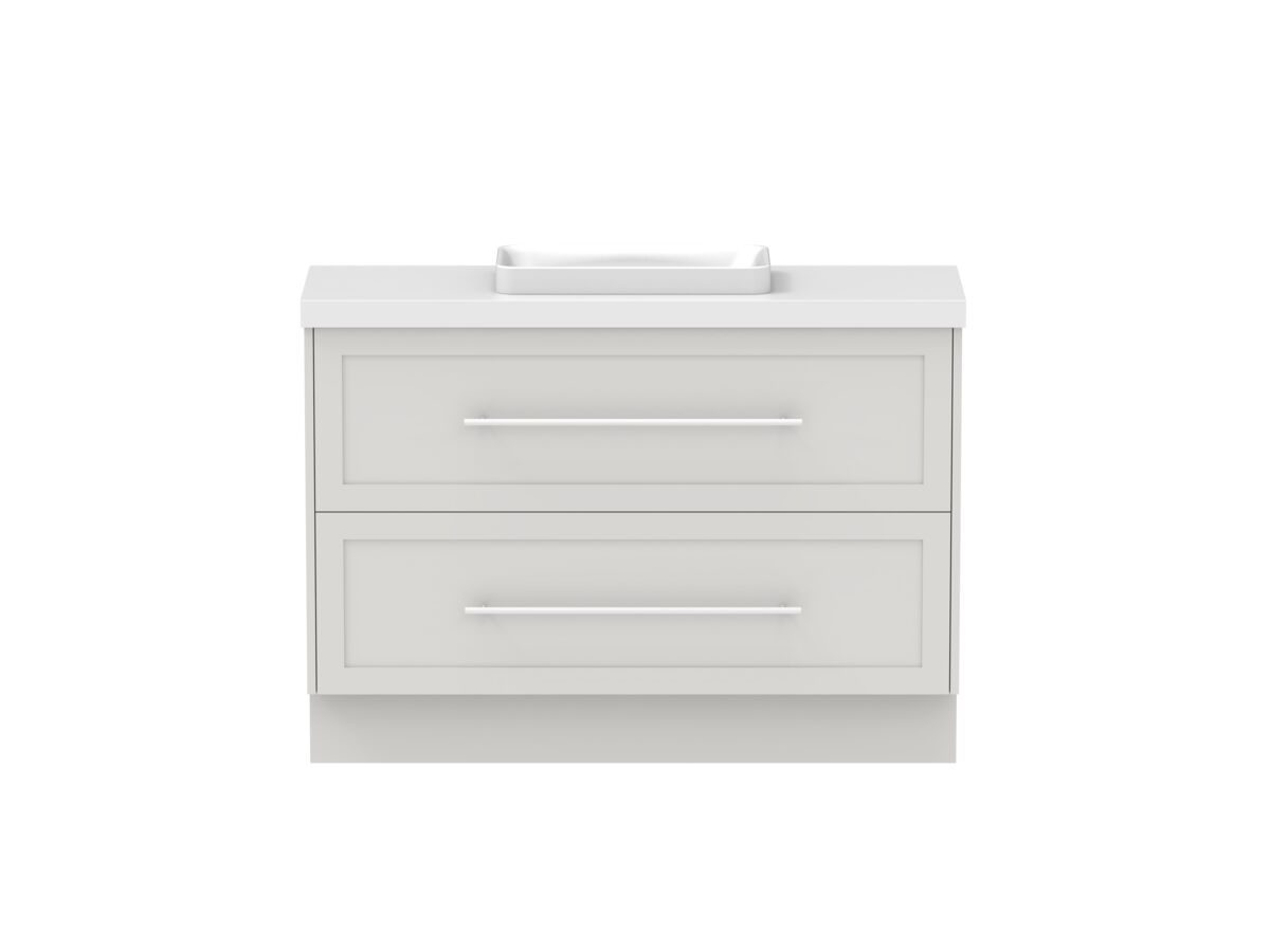Hero - Kado Lux Ensuite All Drawer Twin 1200mm Floor Mount Centre Basin 50mm Top