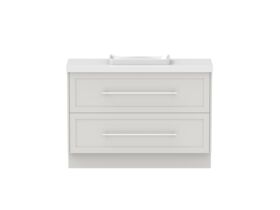 Hero - Kado Lux Ensuite All Drawer Twin 1200mm Floor Mount Centre Basin 50mm Top