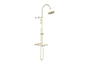 Hero - Faucet Strommen Vara Disc Wall Set with Twin Rail Shower Tap System Trimset Brushed Admiralty Brass (3 Star) Lead Free
