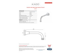 Specification Sheet - Kado Era Wall Bath Outlet 200mm Chrome